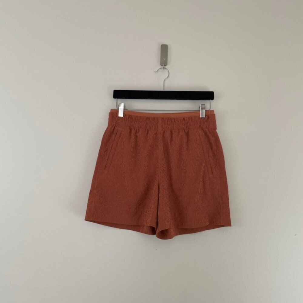 Athleta Echo Textured Pull On Shorts in Rust Orange Size 8